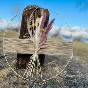 Boho handmade dry flower wreath